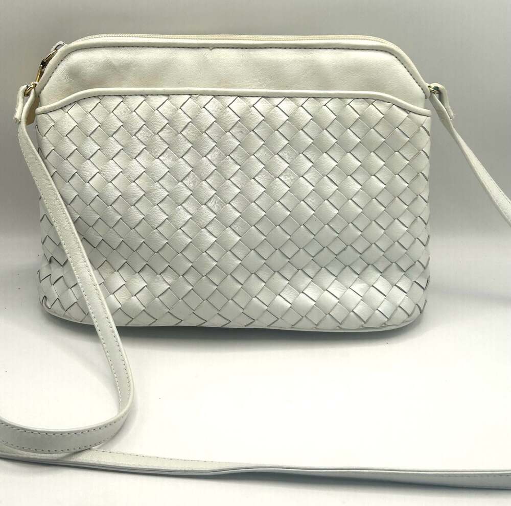 Preston & York Woven Leather Look Crossbody Bag